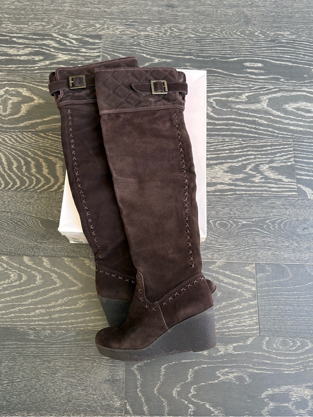 Y2K JUICY COUTURE Eldora Waxy Suede Boots IOB
